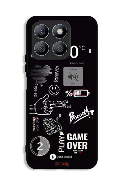 Tolwak غطاء حماية Honor X8b بتصميم Game Over Pew Pew