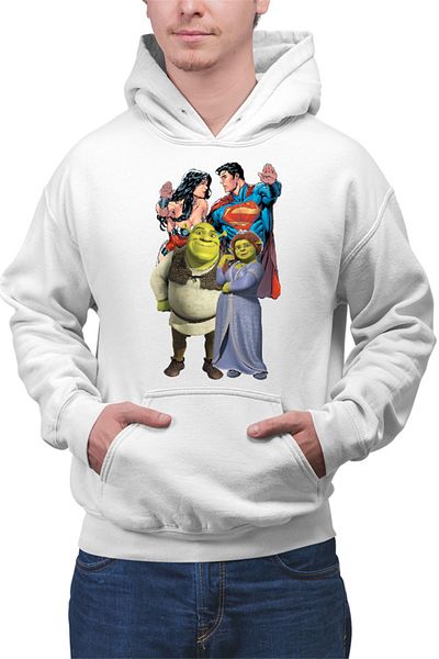 OEM Men's Hoodie Shrek Princess Fiona Ogre Medieval Superman Wonderwoman