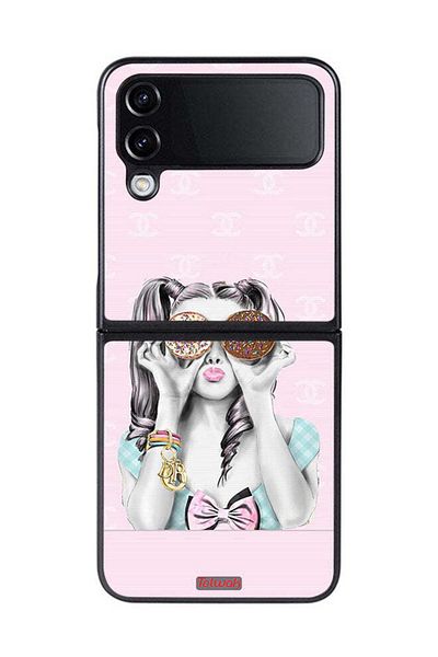 Tolwak Samsung Galaxy Z Flip 4 Protective Case Cover Holding Two Donuts