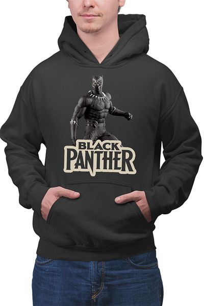 OEM Men's Hoodie Black Panther Vintage Logo Movie Universe Cartoon