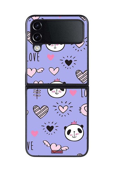 Tolwak Samsung Galaxy Z Flip 4 Protective Case Cover Love And Panda Doodle