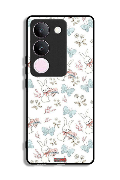 Tolwak غطاء حماية لهاتف فيفو S17 بطبعة أرنب وفراشات