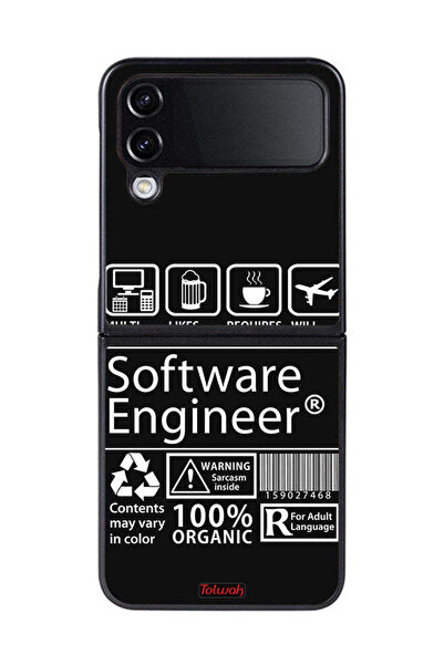 Tolwak غطاء حماية لهاتف Samsung Galaxy Z Flip 4، ملصق مهندس برمجيات