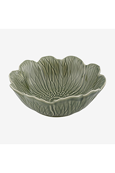 Bordallo Pinheiro Flora Gray Ceramic Serving Bowl 17 cm