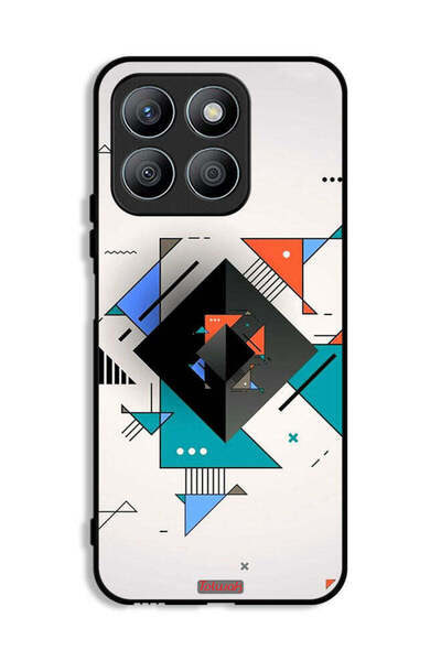 Tolwak غطاء حماية لهاتف Honor X8b بأشكال مربعة ومثلثة ونمط تجريدي