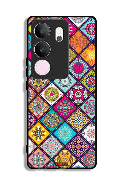 Tolwak غطاء حماية لهاتف فيفو V29 برو بنقشة مربعات ماندالا