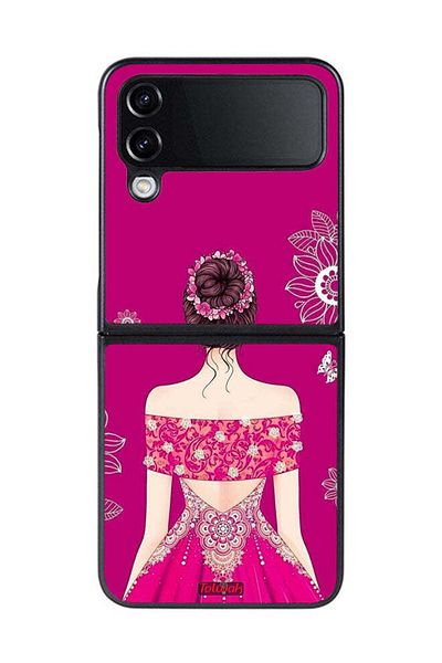 Tolwak Samsung Galaxy Z Flip 4 Protective Case Cover Girl And Flowers Art