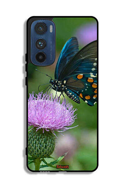 Tolwak غطاء حماية لهاتف موتورولا إيدج 30 بتصميم فراشة على زهرة