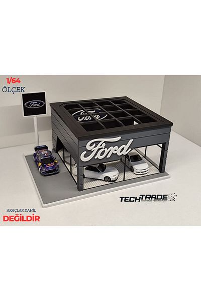 Tech Trade Ford Diecast Showroom Garage Diorama 1:64 Scale