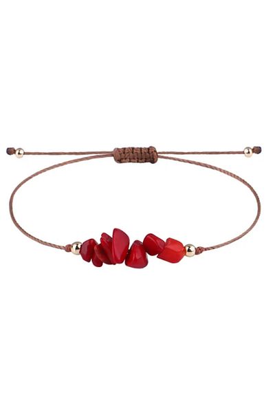 OEM BRĂȚARĂ 7 MINICRISTALE NATURALE DE CORAL ROȘU
