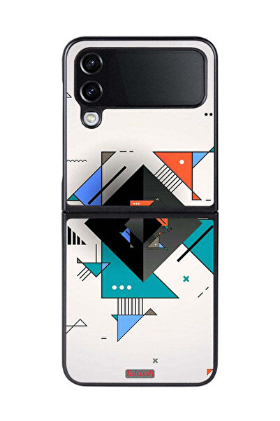 Tolwak غطاء حماية لهاتف سامسونج جالاكسي زد فليب 4 بأشكال مربعة ومثلثة ونمط تجريدي