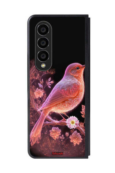 Tolwak غطاء حماية لهاتف سامسونج جالاكسي زد فولد 4 بتصميم طائر لطيف