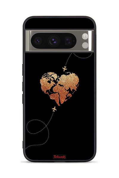 Tolwak غطاء حماية لهاتف Google Pixel 8 Pro برسومات طائرات تلامس القلب