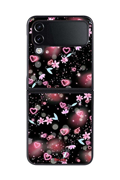 Tolwak غطاء حماية لهاتف سامسونج جالكسي زد فليب 4 بنقشة قلوب وأزهار صغيرة