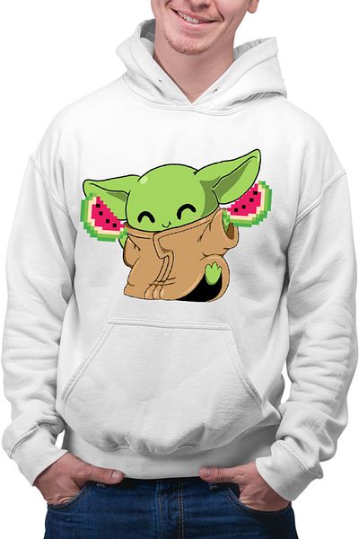 OEM Men's Hoodie Baby Yoda Watermelon Happy Dance Jedi