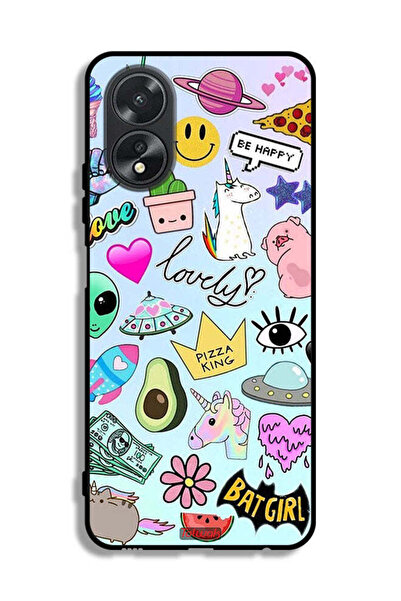 Tolwak غطاء حماية لهاتف Oppo A38 بملصقات جميلة