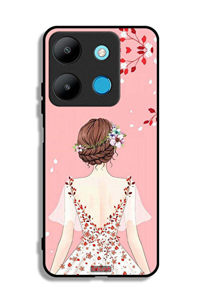 Tolwak غطاء حماية لهاتف إنفينيكس سمارت 7 برسومات فتاة واقفة