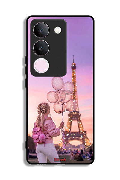 Tolwak غطاء حماية لهاتف فيفو V29 بطبعة فتاة تحمل بالونات