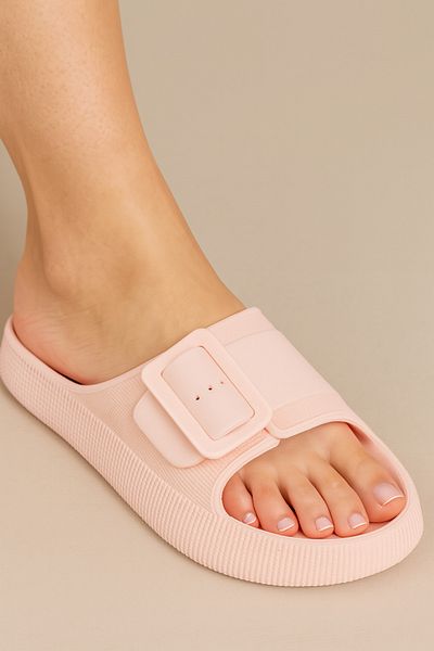 Shoebuo Papuci de zi cu zi pentru femei, cu talpă groasă, anti-alunecare, pentru plajă și piscină