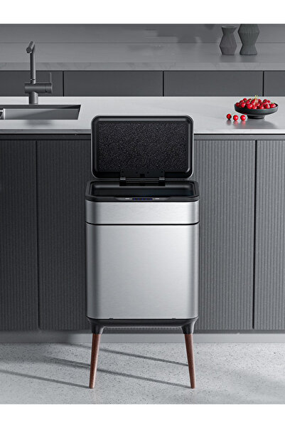 Hedi's Home Çift Hazneli Sensörlü Paslanmaz Çelik Şarjlı Ayaklı Çöp Kovası 26L