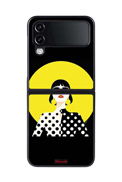 Tolwak غطاء حماية لهاتف Samsung Galaxy Z Flip 4 بتصميم فتاة أنيقة
