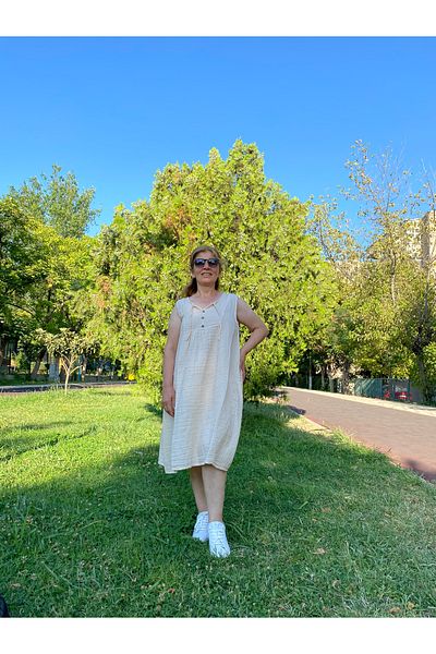 sielta 100% Cotton Yellow Women's Midi Length Muslin Dress