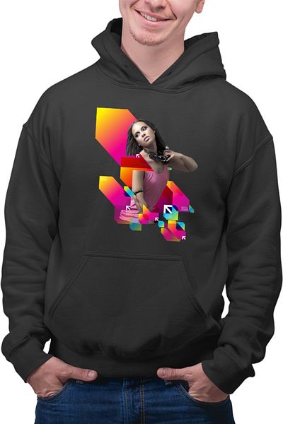 OEM Men's Hoodie Alicia Keys Colorful Circles Album Hyped Concert