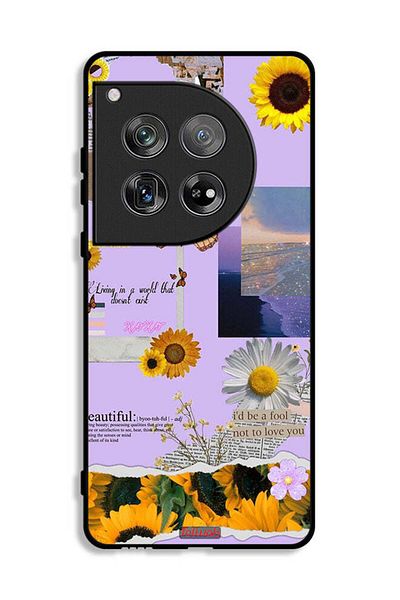 Tolwak OnePlus 12 Protective Case Cover Beautiful Sunflower Stickers