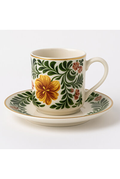 RGS HOMELİFE Set of 2 Flower Patterned Porcelain Cups