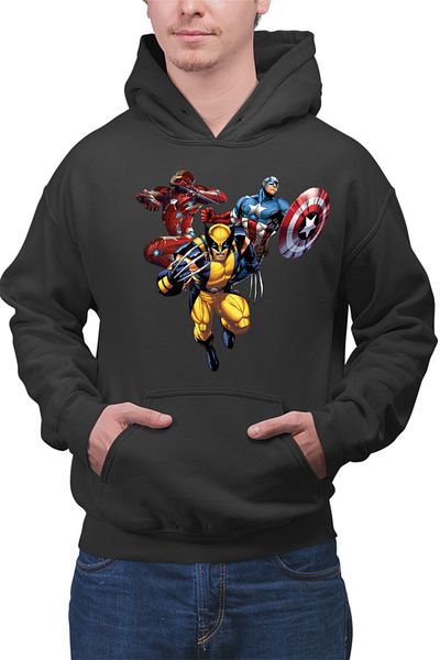 OEM Men's Hoodie Wolverine Captain America Ironman Superheroes