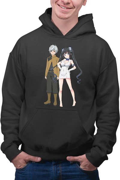 OEM Men's Hoodie DanMachi Bell Hestia Omori Fujino Action Anime Kage