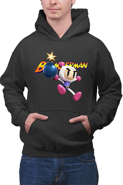 OEM Men's Bomberman Logo Jump Multiplayer Action Timer Hoodie