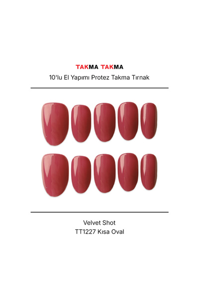 Takma Takma Tekrar Kullanılabilir El Yapımı Protez Takma Tırnak TT1227 Velvet...