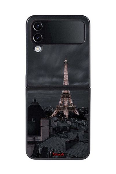 Tolwak Samsung Galaxy Z Flip 4 Protective Case Cover Eiffel Tower In Night