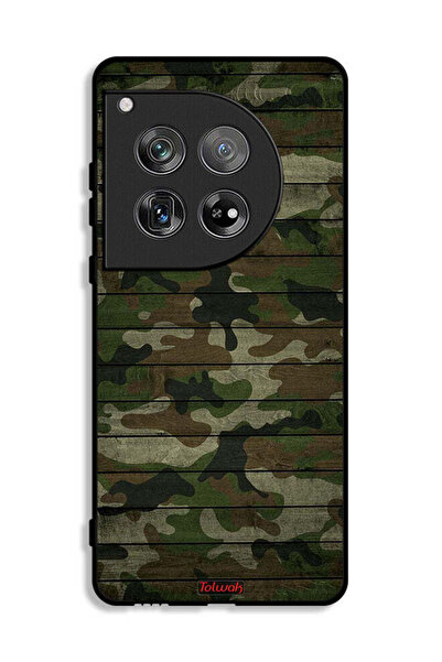 Tolwak غطاء حماية لهاتف OnePlus 12 بنمط خشبي مموه