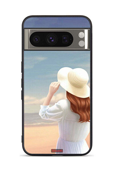Tolwak غطاء حماية لهاتف Google Pixel 8 Pro بتصميم فتاة واقفة وقبعة