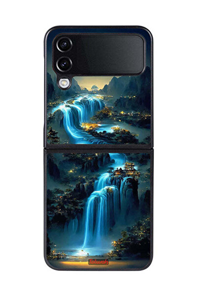 Tolwak غطاء حماية لهاتف Samsung Galaxy Z Flip 4 بتصميم شلال فني