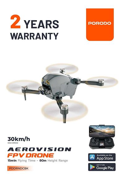 porodo طائرة بدون طيار مزودة بكاميرا Aerovision مع كاميرا مزدوجة وتجنب تلقائي للعقبات