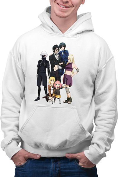 OEM Men's Hoodie Black Butler Naruto Tokyo Ghoul Kaneki