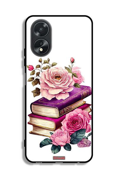 Tolwak Oppo A38 Protective Case Cover Roses And Books