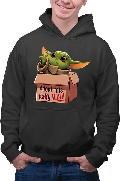 OEM Men's Hoodie Baby Yoda Adopt Alien Star Wars