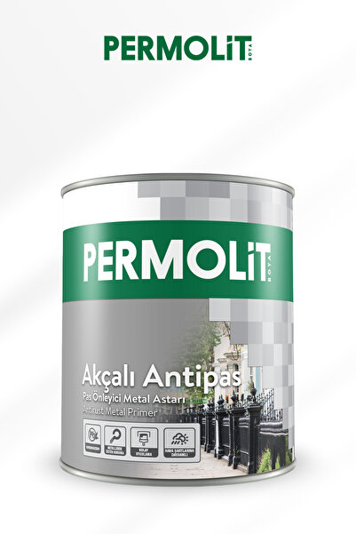 Permolit Akçalı Antipas 0,75L - 2,5L | Pas Önleyici Metal Astarı Gri