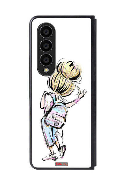 Tolwak غطاء حماية لهاتف Samsung Galaxy Z Fold 4 بتصميم فتاة المدرسة