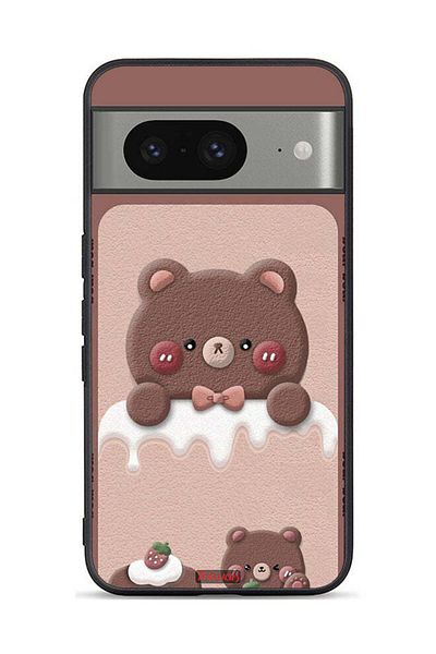 Tolwak Google Pixel 8 Protective Case Cover Bear Strawberry