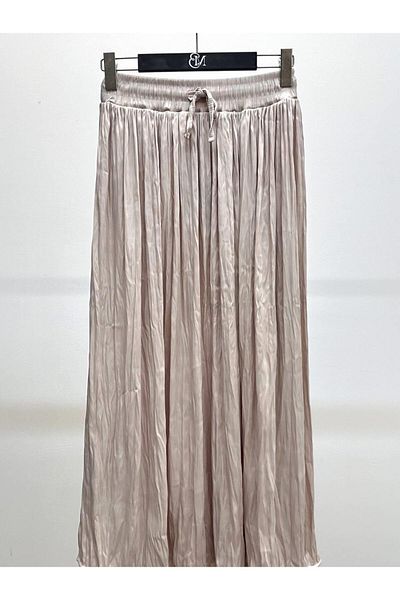 Maldia Shop Γυναικεία Crushed Lace Midi Cream φούστα