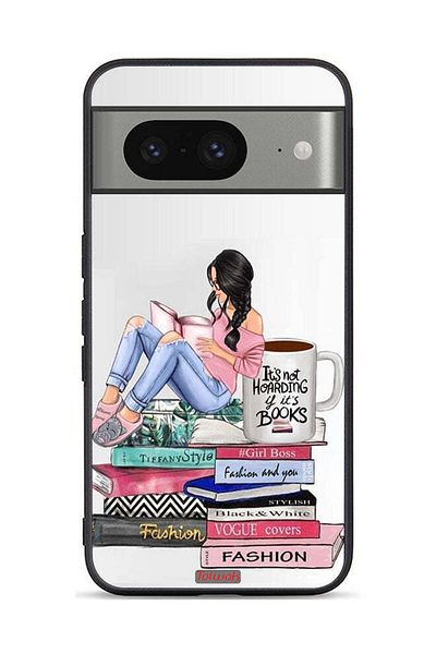 Tolwak Google Pixel 8 Protective Case Cover Girl And Fashion Books Art