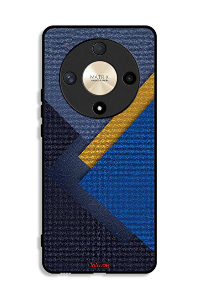 Tolwak Honor X9b Protective Case Cover Triangles Leather Shades Pattern