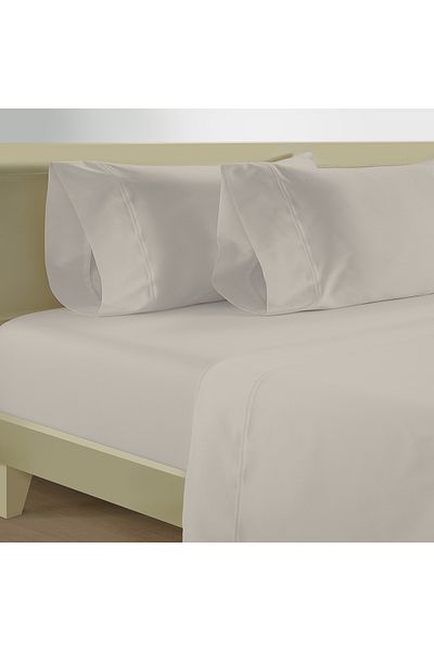 Boutique Blanche ملاءة سرير قطنية 300TC - 90*200 سم، بيج
