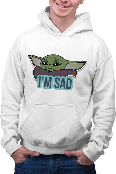 OEM Men's Hoodie Baby Yoda Sad Cry Star Wars