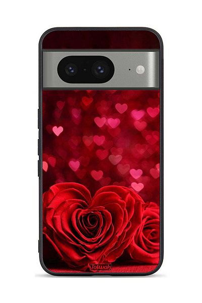 Tolwak Google Pixel 8 Protective Case Cover Heart Flowers Abstract Art
